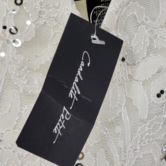 Candalite Women's Cold Shoulder Lace High Slit Prom Dress - MP - Picture 5 of 5